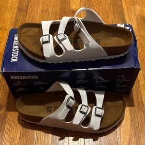Birkenstock Florida BS White Regular Leather Womens US 8 WD